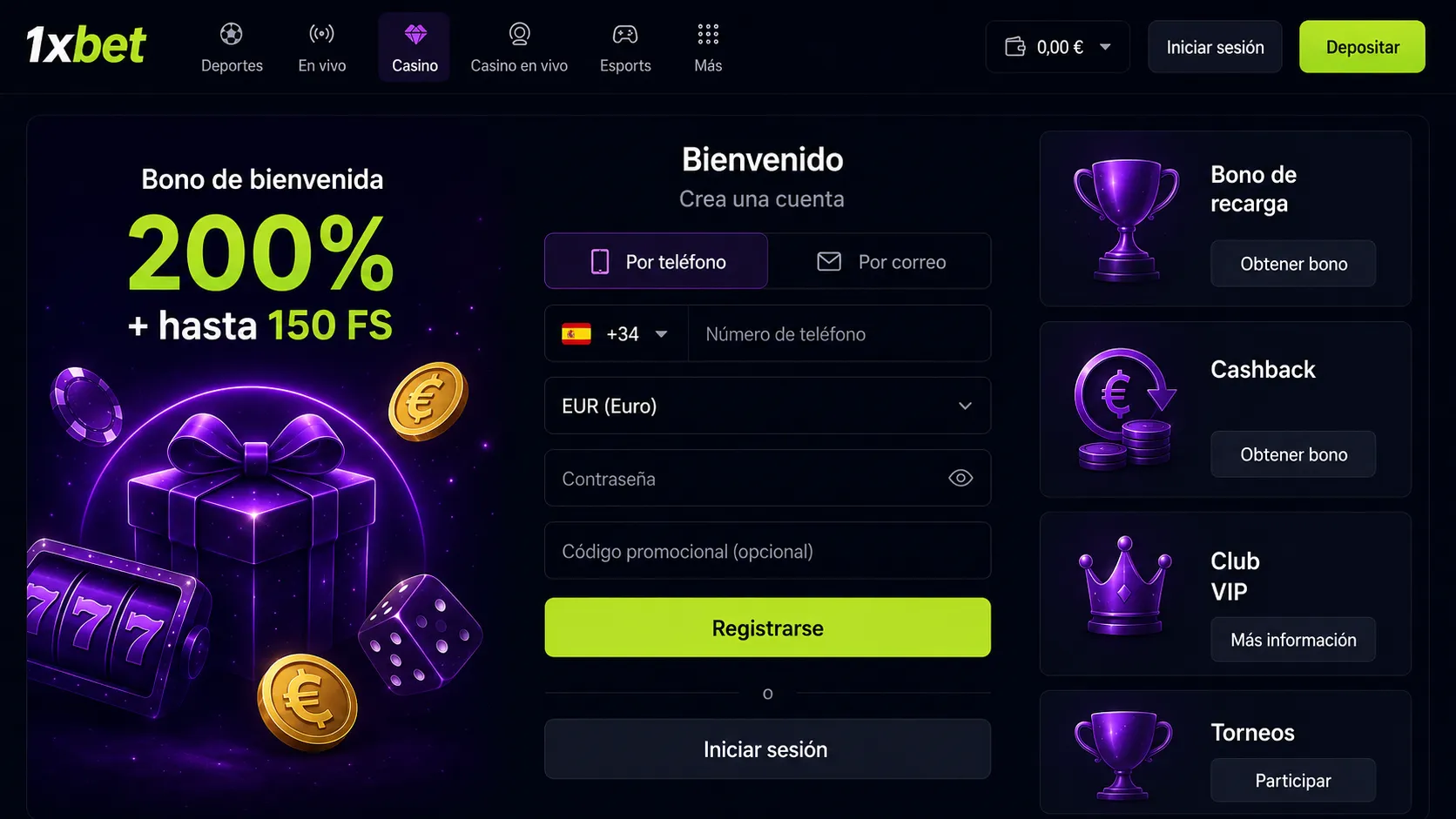 1xBet login básico cómo acceder a tu cuenta España