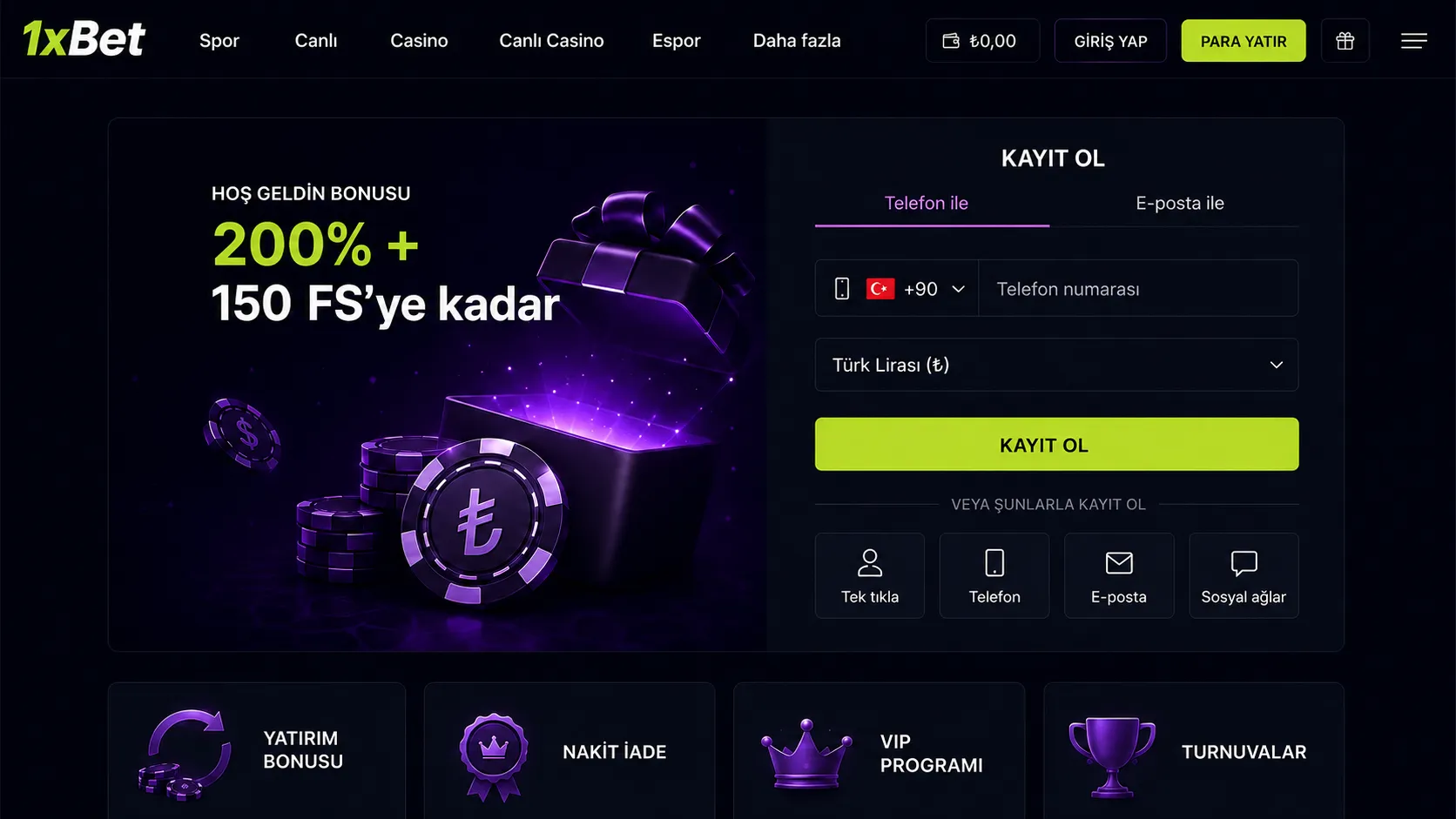 1xBet giriş şifre kurtarma ve kilitli hesaplar